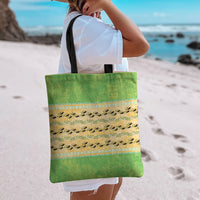 Hawaii Humuhumu Fish Maile Pikake Lei Tote Bag Tribal Tapa Green Version