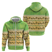 Hawaii Humuhumu Fish Maile Pikake Lei Zip Hoodie Tribal Tapa Green Version