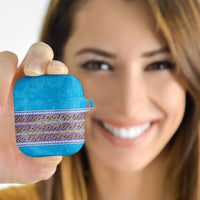 Hawaii Humuhumu Fish Maile Pikake Lei AirPods Case Tribal Tapa Blue Version
