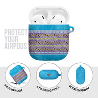 Hawaii Humuhumu Fish Maile Pikake Lei AirPods Case Tribal Tapa Blue Version