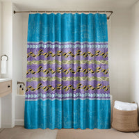Hawaii Humuhumu Fish Maile Pikake Lei Bathroom Set Tribal Tapa Blue Version