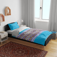 Hawaii Humuhumu Fish Maile Pikake Lei Bedding Set Tribal Tapa Blue Version