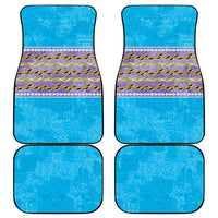 Hawaii Humuhumu Fish Maile Pikake Lei Car Mats Tribal Tapa Blue Version