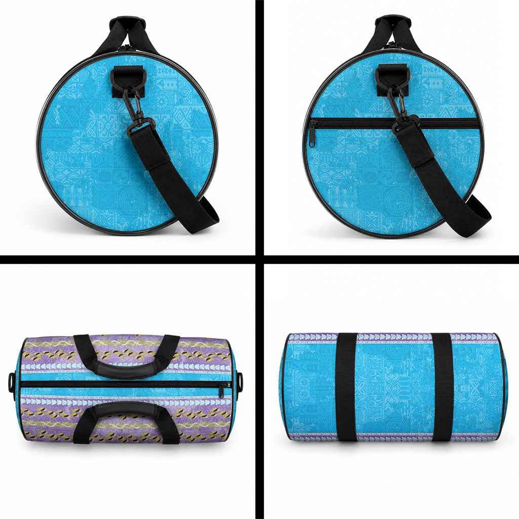 Hawaii Humuhumu Fish Maile Pikake Lei Duffle Bag Tribal Tapa Blue Version LT05 - Polynesian Pride