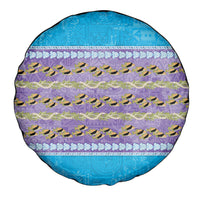 Hawaii Humuhumu Fish Maile Pikake Lei Spare Tire Cover Tribal Tapa Blue Version