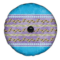 Hawaii Humuhumu Fish Maile Pikake Lei Spare Tire Cover Tribal Tapa Blue Version