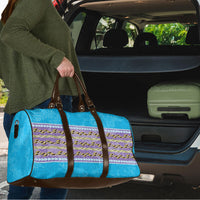 Hawaii Humuhumu Fish Maile Pikake Lei Travel Bag Tribal Tapa Blue Version