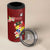 Personalised Tonga 4 in 1 Can Cooler Tumbler Coat Of Arms Plumeria With Ngatu Pattern