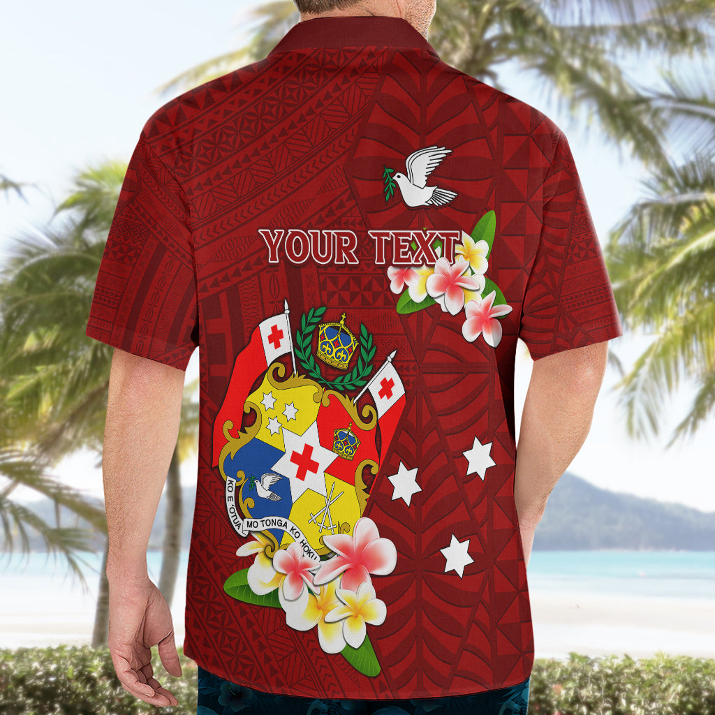 Personalized Tonga Hawaiian Shirt Coat Of Arms Plumeria With Ngatu Pattern LT05 - Polynesian Pride