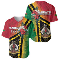 Happy Vanuatu Constitution Day Baseball Jersey Flag Style With Sand Drawing Pattern
