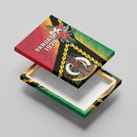 Happy Vanuatu Constitution Day Canvas Wall Art Flag Style With Sand Drawing Pattern