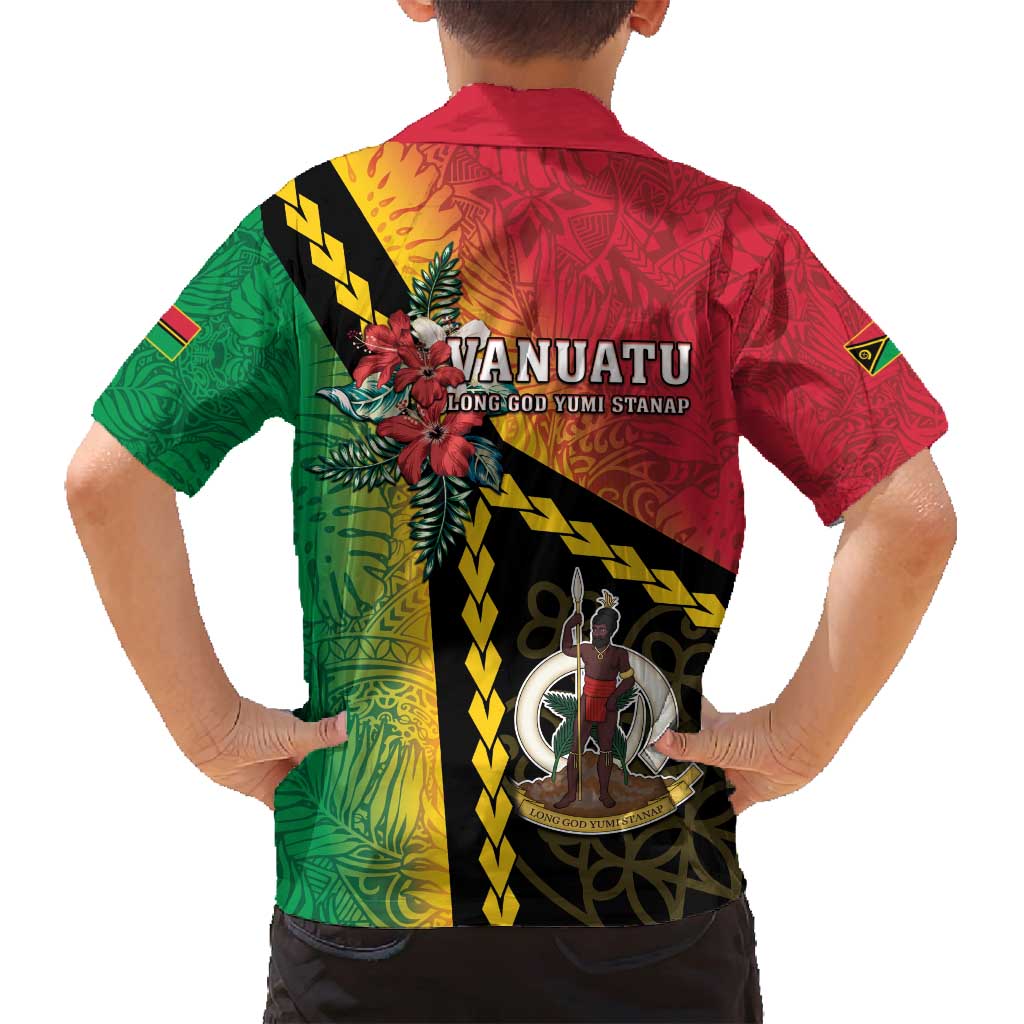 Happy Vanuatu Constitution Day Family Matching Off Shoulder Maxi Dress and Hawaiian Shirt Flag Style With Sand Drawing Pattern LT05 - Polynesian Pride