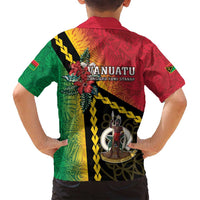 Happy Vanuatu Constitution Day Family Matching Off Shoulder Maxi Dress and Hawaiian Shirt Flag Style With Sand Drawing Pattern LT05 - Polynesian Pride