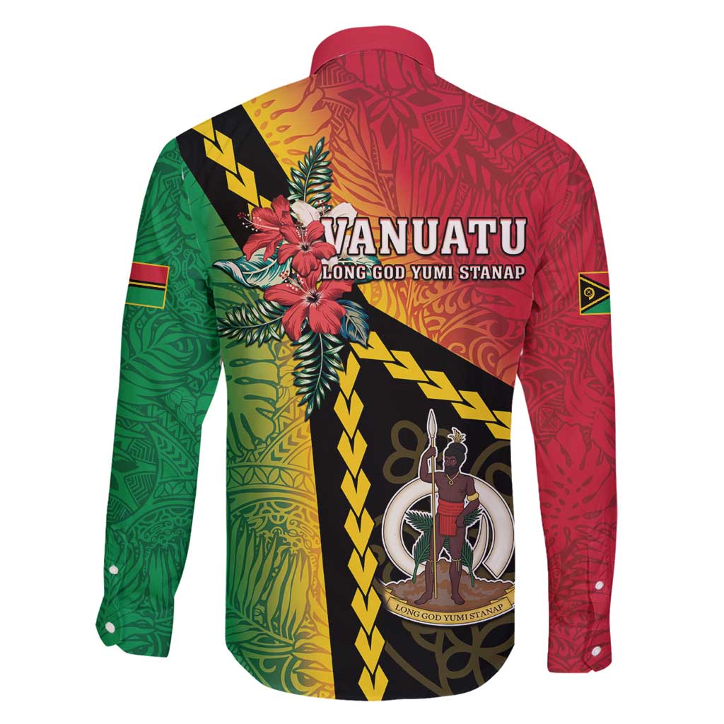 Happy Vanuatu Constitution Day Family Matching Off Shoulder Maxi Dress and Hawaiian Shirt Flag Style With Sand Drawing Pattern LT05 - Polynesian Pride