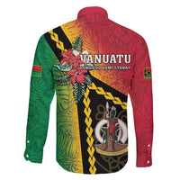 Happy Vanuatu Constitution Day Family Matching Off Shoulder Maxi Dress and Hawaiian Shirt Flag Style With Sand Drawing Pattern LT05 - Polynesian Pride