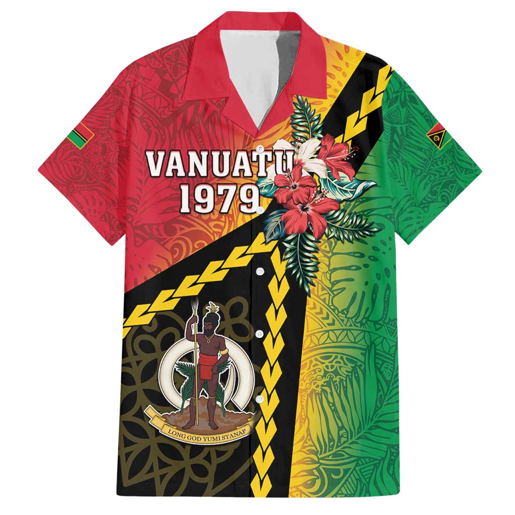 Happy Vanuatu Constitution Day Hawaiian Shirt Flag Style With Sand Drawing Pattern