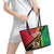 Happy Vanuatu Constitution Day Leather Tote Bag Flag Style With Sand Drawing Pattern