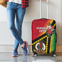 Happy Vanuatu Constitution Day Luggage Cover Flag Style With Sand Drawing Pattern