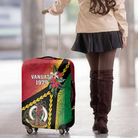 Happy Vanuatu Constitution Day Luggage Cover Flag Style With Sand Drawing Pattern