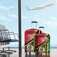 Happy Vanuatu Constitution Day Luggage Cover Flag Style With Sand Drawing Pattern