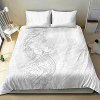 Tokelau White Sunday Bedding Set Elegant Hibiscus Polynesian Tribal Pattern