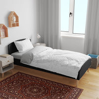 Tokelau White Sunday Bedding Set Elegant Hibiscus Polynesian Tribal Pattern