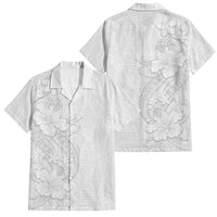 Tokelau White Sunday Family Matching Mermaid Dress and Hawaiian Shirt Elegant Hibiscus Polynesian Tribal Pattern