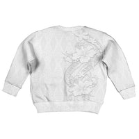 Tokelau White Sunday Kid Ugly Christmas Sweater Elegant Hibiscus Polynesian Tribal Pattern LT05 - Polynesian Pride