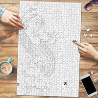 Tokelau White Sunday Puzzle Elegant Hibiscus Polynesian Tribal Pattern