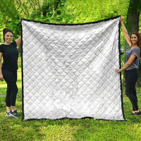 Tokelau White Sunday Quilt Elegant Hibiscus Polynesian Tribal Pattern