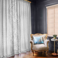 Tokelau White Sunday Window Curtain Elegant Hibiscus Polynesian Tribal Pattern