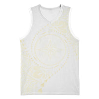 Tonga White Sunday Basketball Jersey Lotu Tamaiti Tongan Kupesi Pattern