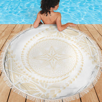 Tonga White Sunday Beach Blanket Lotu Tamaiti Tongan Kupesi Pattern
