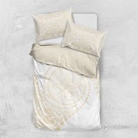 Tonga White Sunday Bedding Set Lotu Tamaiti Tongan Kupesi Pattern