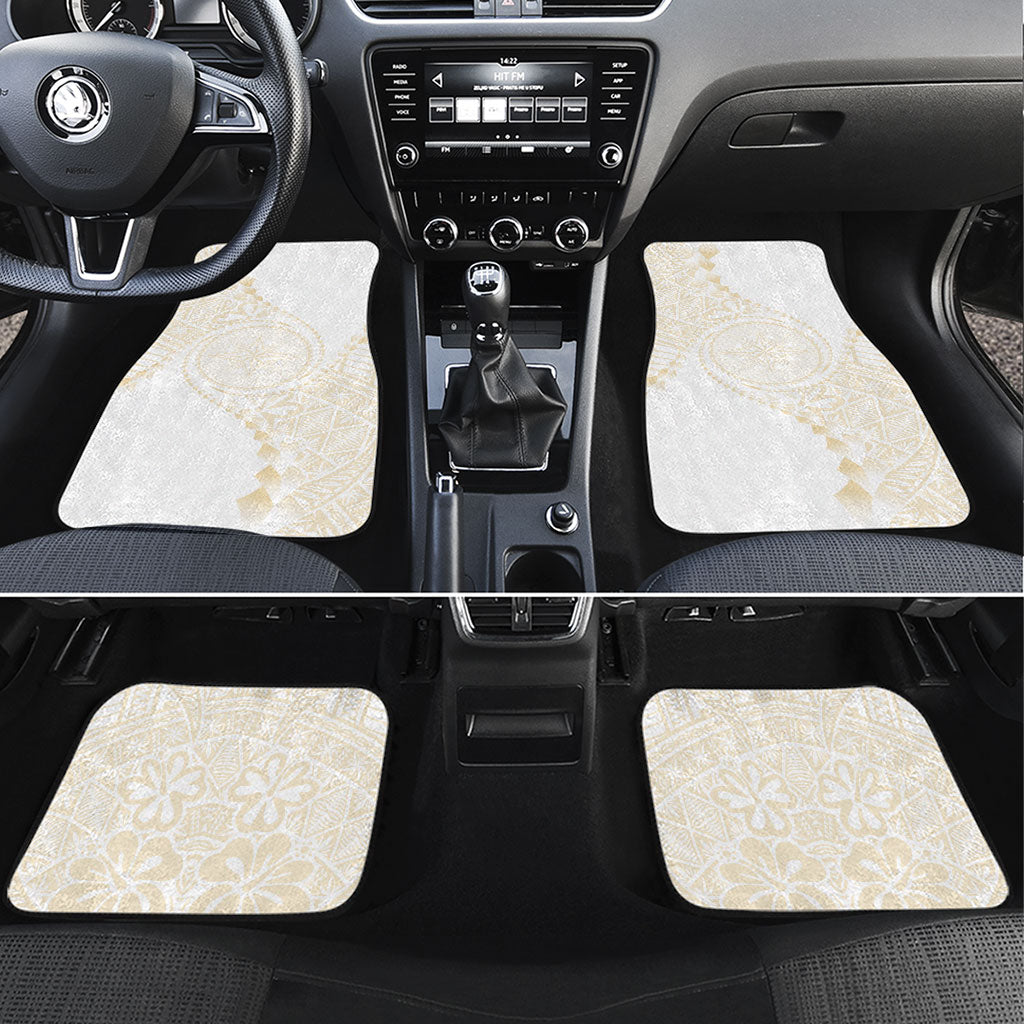 Tonga White Sunday Car Mats Lotu Tamaiti Tongan Kupesi Pattern