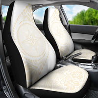 Tonga White Sunday Car Seat Cover Lotu Tamaiti Tongan Kupesi Pattern