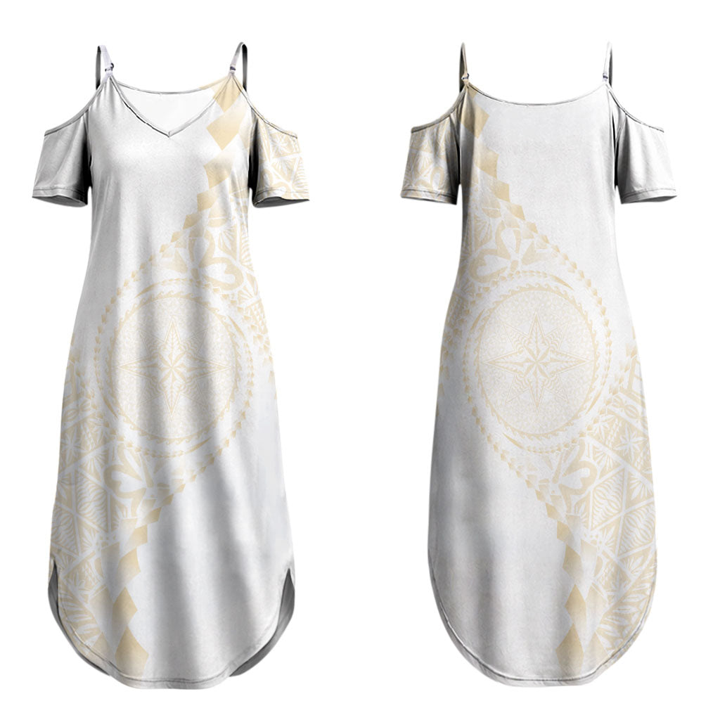 Tonga White Sunday Family Matching Summer Maxi Dress and Hawaiian Shirt Lotu Tamaiti Tongan Kupesi Pattern