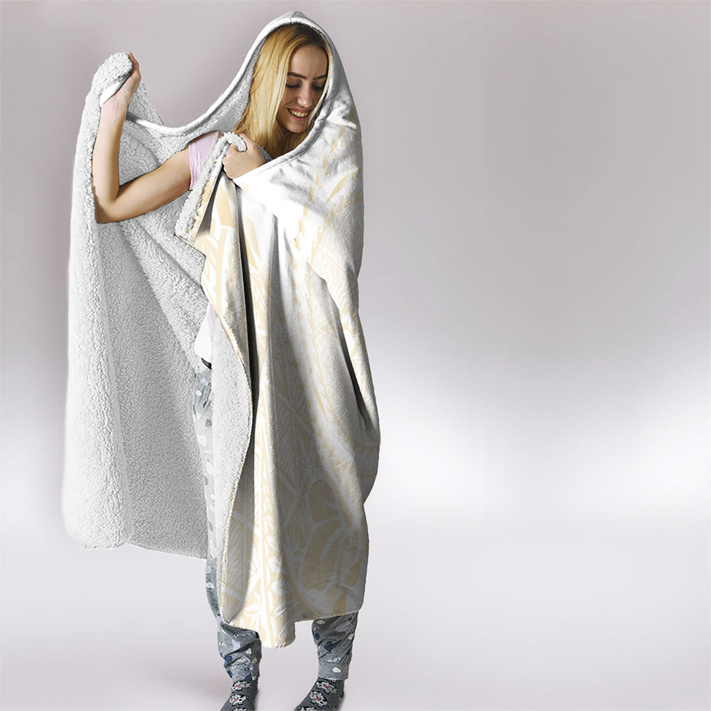 Tonga White Sunday Hooded Blanket Lotu Tamaiti Tongan Kupesi Pattern