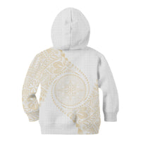 Tonga White Sunday Kid Hoodie Lotu Tamaiti Tongan Kupesi Pattern
