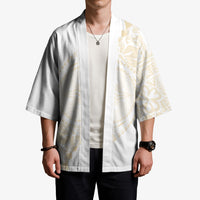 Tonga White Sunday Kimono Lotu Tamaiti Tongan Kupesi Pattern