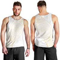 Tonga White Sunday Men Tank Top Lotu Tamaiti Tongan Kupesi Pattern