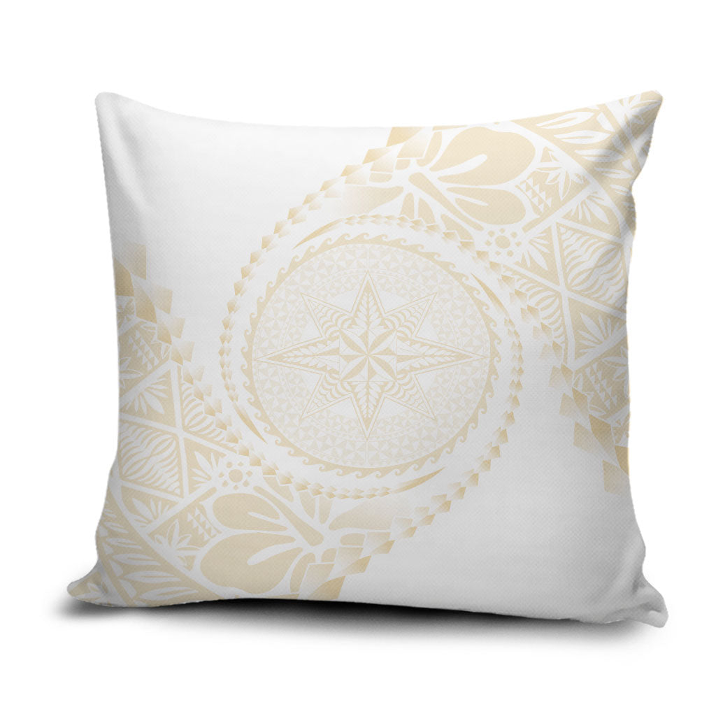 Tonga White Sunday Pillow Cover Lotu Tamaiti Tongan Kupesi Pattern