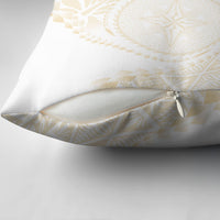 Tonga White Sunday Pillow Cover Lotu Tamaiti Tongan Kupesi Pattern