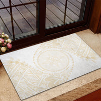 Tonga White Sunday Rubber Doormat Lotu Tamaiti Tongan Kupesi Pattern