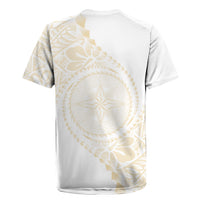Tonga White Sunday Rugby Jersey Lotu Tamaiti Tongan Kupesi Pattern