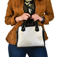 Tonga White Sunday Shoulder Handbag Lotu Tamaiti Tongan Kupesi Pattern