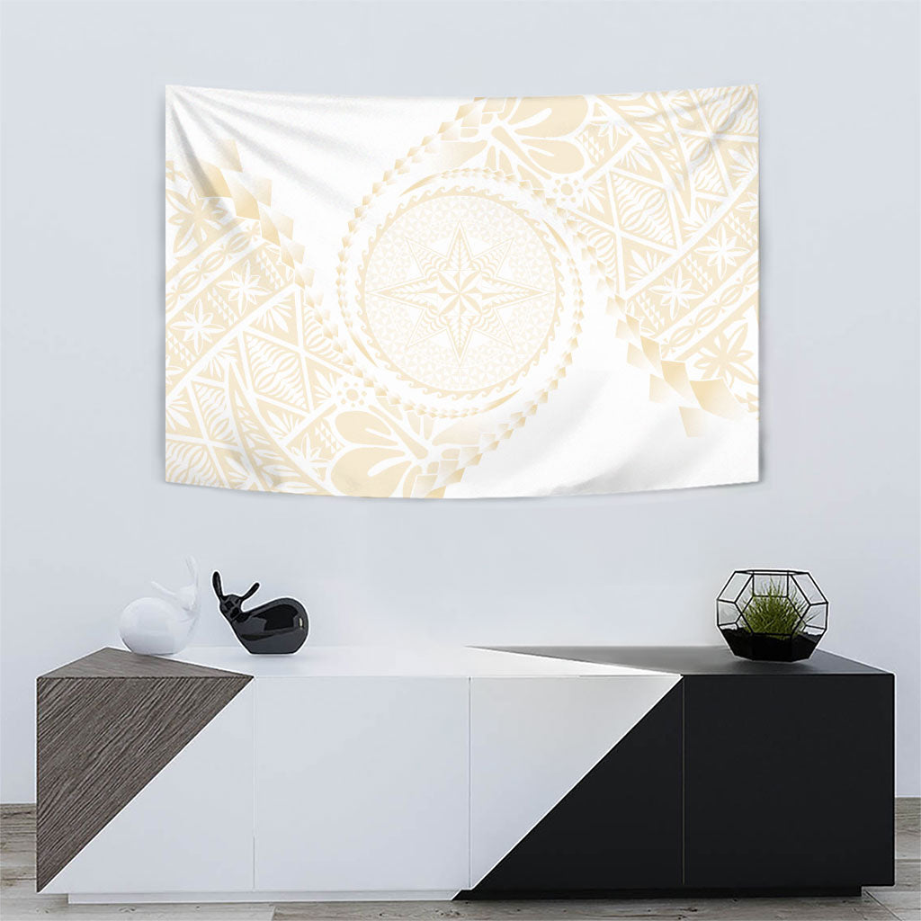 Tonga White Sunday Tapestry Lotu Tamaiti Tongan Kupesi Pattern