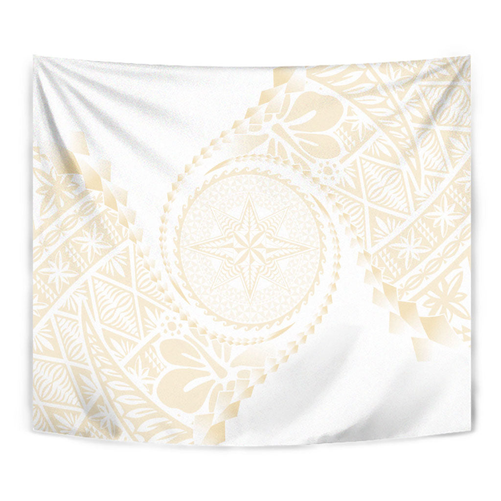 Tonga White Sunday Tapestry Lotu Tamaiti Tongan Kupesi Pattern