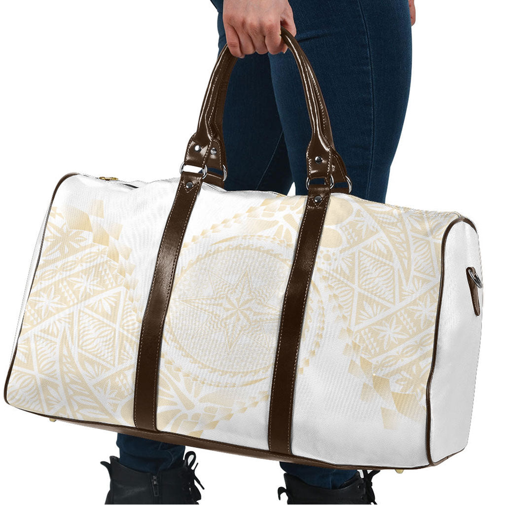 Tonga White Sunday Travel Bag Lotu Tamaiti Tongan Kupesi Pattern
