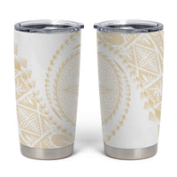 Tonga White Sunday Tumbler Cup Lotu Tamaiti Tongan Kupesi Pattern